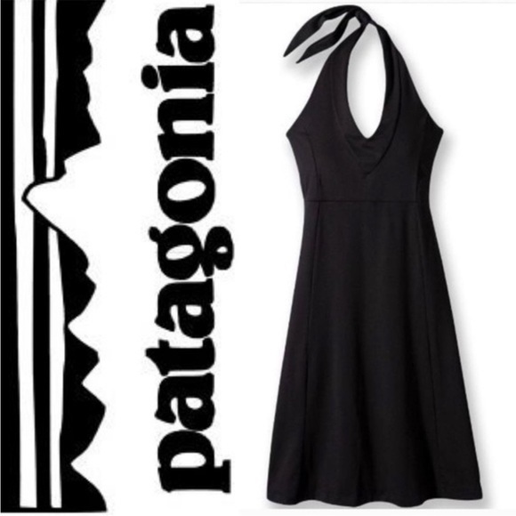 Patagonia Dresses & Skirts - Patagonia Morning Glory halter top black dress with adjustable back straps